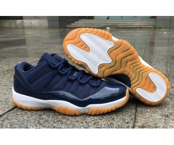 Wholesale Cheap Air Jordan 11 Navy Gum Low Dark Blue/White Khaki