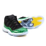 Wholesale Cheap Air Jordan 11 Retro Shoes Black/green-white