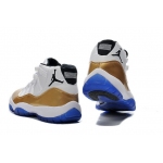 Wholesale Cheap Air Jordan 11 Retro Shoes White/gold-blue