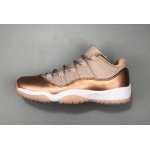 Wholesale Cheap Mens Air Jordan 11 Low Rose Gold Tan/Gold-White