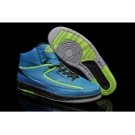 Wholesale Cheap Air Jordan 2 Retro Shoes Nightshade blue/green-black