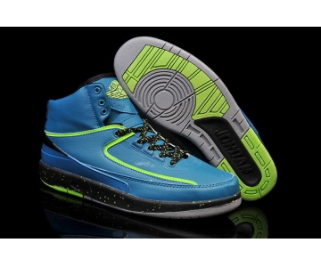 Wholesale Cheap Air Jordan 2 Retro Shoes Nightshade blue/green-black