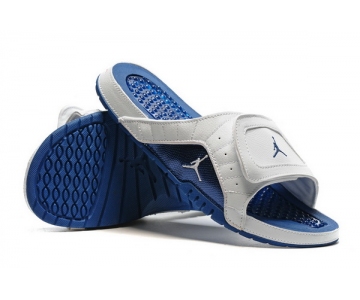 Wholesale Cheap Air Jordan 12 Slippers Shoes White/Blue