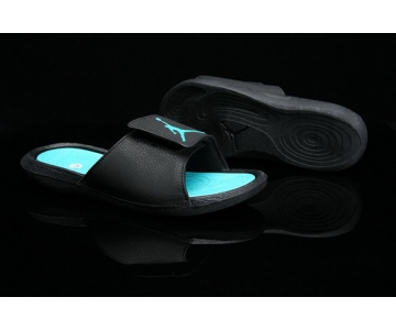 Wholesale Cheap Air Jordan Hydro 6 Sandals Shoes Black/Gamma Blue