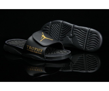 Wholesale Cheap Air Jordan Hydro 6 Sandals Shoes Black/Gold