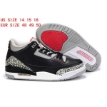 Wholesale Cheap Air Jordan 3 Big Size 14 15 16 Black/Cement grey-white-red