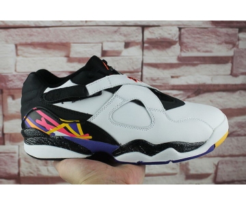 Wholesale Cheap Air Jordan 8 Low Three Peat White/Black-Blue-Infrared-Yellow