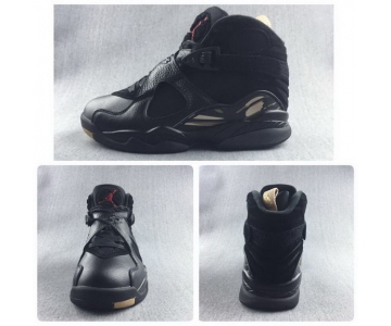 Wholesale Cheap Air Jordan 8 Retro Black Ovo Black/Blur Dark Gold-Varsity Red