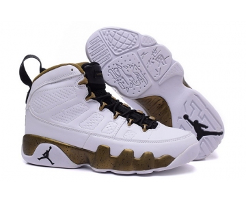 Wholesale Cheap Air Jordan 9 Statue Shoes White/Gold