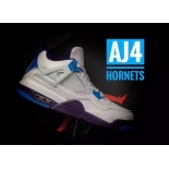 Wholesale Cheap Air Jordan 4 Hornets White/blue-purple