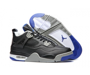 Wholesale Cheap Air Jordan 4 Motorsport Away Retro Black/Royal-Gray-White