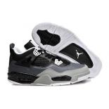 Wholesale Cheap Air Jordan 4 New Shoes Black/Light gray