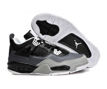 Wholesale Cheap Air Jordan 4 New Shoes Black/Light gray