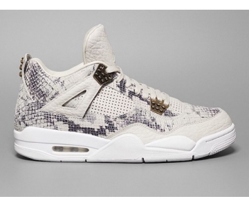 Wholesale Cheap Air Jordan 4 Premium Snakeskin Dark gray/white-cinnamon