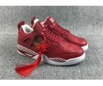 Wholesale Cheap Air Jordan 4 Retro Custom Shoes Deep Red/White