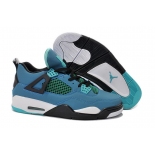 Wholesale Cheap Air Jordan 4 Retro Shoes Blue/green-balck-white