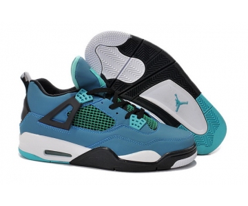 Wholesale Cheap Air Jordan 4 Retro Shoes Blue/green-balck-white