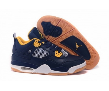 Wholesale Cheap Air Jordan 4 Retro Shoes Dark blue/yellow