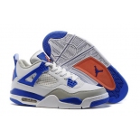 Wholesale Cheap Air Jordan 4 Retro Shoes White/Blue Orange