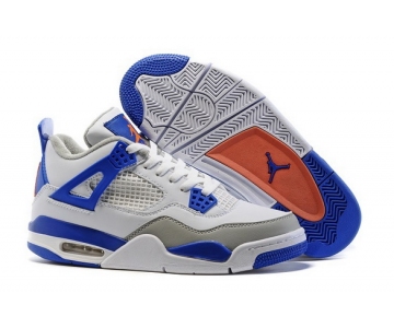 Wholesale Cheap Air Jordan 4 Retro Shoes White/Blue Orange