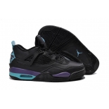 Wholesale Cheap Air Jordan 4 Retro Shoes black/purple-blue