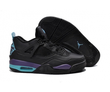 Wholesale Cheap Air Jordan 4 Retro Shoes black/purple-blue