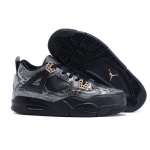 Wholesale Cheap Air Jordan 4 Snake Shoes Black/silver-gold