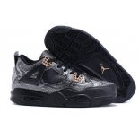 Wholesale Cheap Air Jordan 4 Snake Shoes Black/silver-gold