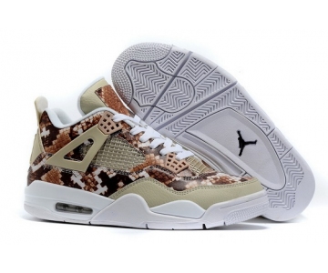 Wholesale Cheap Air Jordan 4 Snakeskin Brown/white