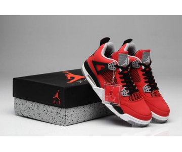 Wholesale Cheap Air Jordan 4 V TORO BRAVO Shoes Fire Red/White-Black-Cement Grey