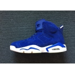 Wholesale Cheap Air Jordan 6 Retro Blue Suede True Blue/White