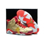 Wholesale Cheap Air Jordan 6 Retro Shoes Gold/red