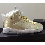 Wholesale Cheap Air Jordan 6 Retro Shoes Pale Gold/White