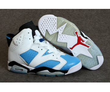 Wholesale Cheap Air Jordan 6 Retro Shoes White/gamma blue-white