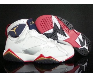 Wholesale Cheap Air Jordan 7 Retro Shoes Silver/White/Blue