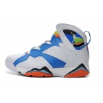 Wholesale Cheap Air Jordan 7 Retro Shoes White/blue-orange