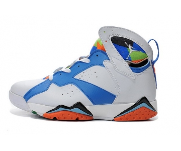 Wholesale Cheap Air Jordan 7 Retro Shoes White/blue-orange