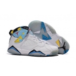 Wholesale Cheap Air Jordan 7 Retro Shoes White/blue-yellow-black