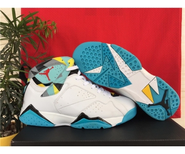 Wholesale Cheap Air Jordan 7 Retro Shoes White/blue-yellow-red