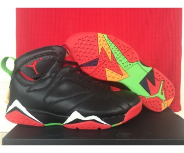 Wholesale Cheap Air Jordan 7 marvin the martian Shoes Black/Red-White-Green