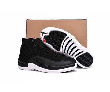 Wholesale Cheap Air Jordan 12 Black Nylon Black/White-Gym Red