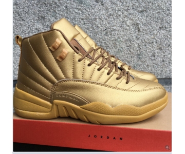 Wholesale Cheap Air Jordan 12 Retro Shoes Gold