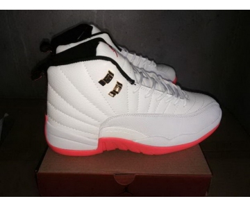 Wholesale Cheap Air Jordan 12 Retro Shoes White Orange