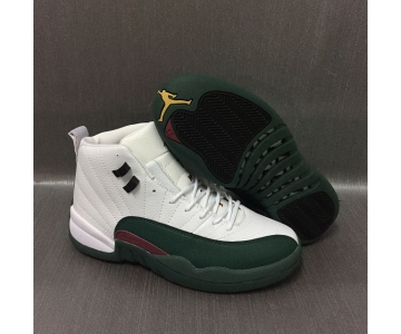 Wholesale Cheap Air Jordan 12 Retro Shoes White/Green-Red