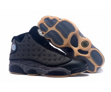 Wholesale Cheap Air Jordan 13 High QUAI 54 Shoes Black/grey-khaki