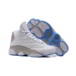 Wholesale Cheap Air Jordan 13 Retro Shoes White/Gray-UNC Blue