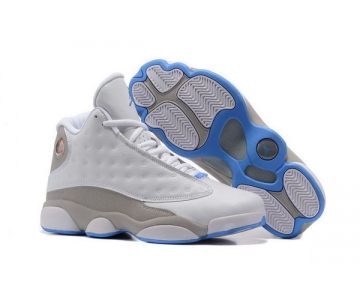 Wholesale Cheap Air Jordan 13 Retro Shoes White/Gray-UNC Blue