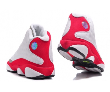 Wholesale Cheap Air Jordan 13 Retro Shoes White/Grey Toe-fire red