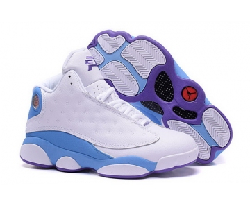 Wholesale Cheap Air Jordan 13 Retro Shoes White/blue-purple