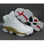 Wholesale Cheap Air jordan 13 Retro Shoes White/Gold-Red